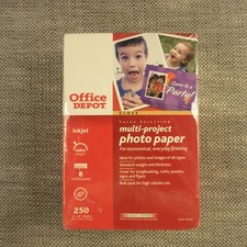 Office Depot Inkjet Multi-Project Photo Paper 250 4" x 6" Gloss Sheets Acid Free