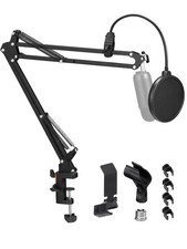 Microphone Boom Arm, Adjustable Suspension Boom Scissor Arm Stand with Heavy ...