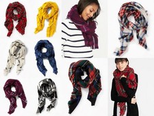 NWT Old Navy Long Flannel Blanket Scarf Wrap Shawl Plaid Checked Tartan Pashmina