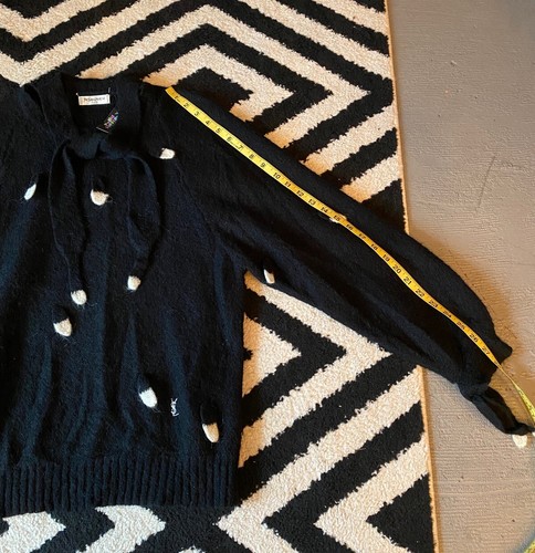 Suéter Negro Vintage Años 90 Yves Saint Laurent Talla L - Imagen 6 de 7