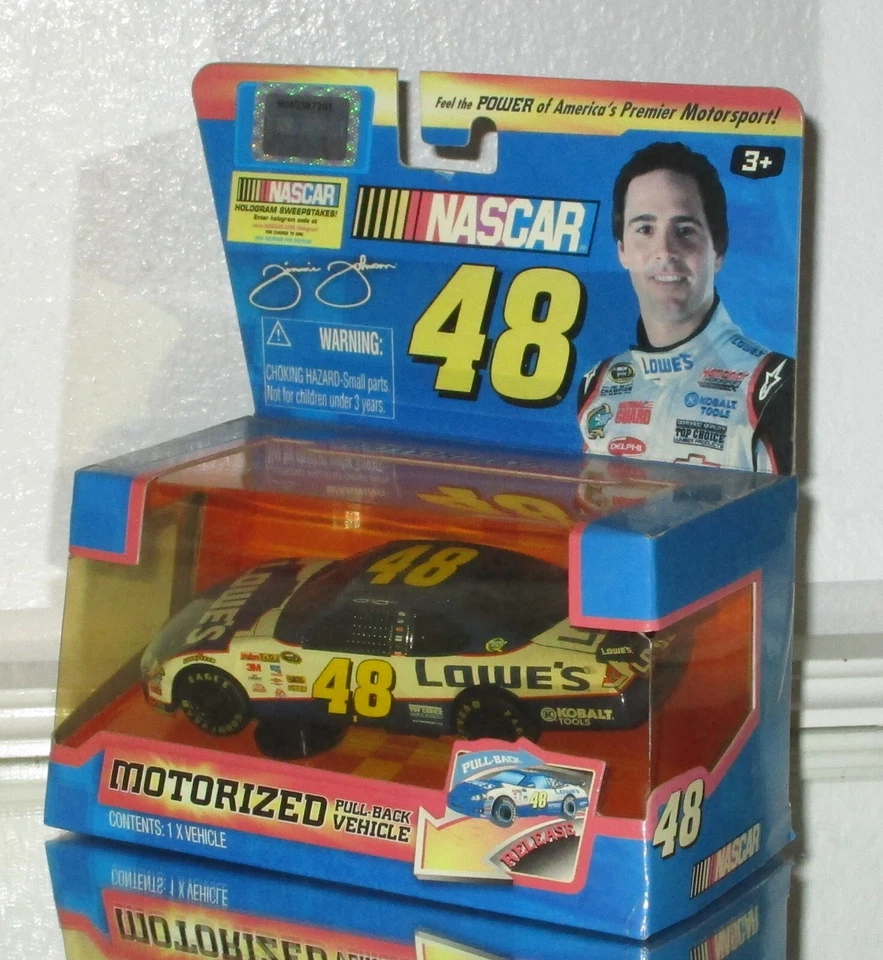 2010 JADA 玩具 JIMMIE JOHNSON #48 LOWE'S 机动拉回车辆 全新带盒 XRARE — 第 3/4 张图片