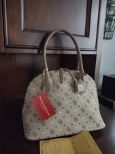 NWT VINTAGE DOONEY BOURKE MONOGRAM DB SIGNATURE CANVAS LEATHER DOMED SATCHEL
