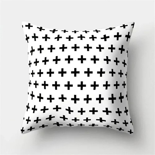 Black and White Geometric Cushion Cover Pillowcase Sofa Cushion Home Decoration - Picture 12 of 47