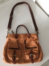 Sundance Genuine Leather Tan Crossbody Bag Made In Italy