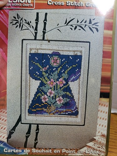 Design Works Crafts Counted Cross Stitch Greeting Card Kit #841 Asian Floral_BH - Picture 4 of 7