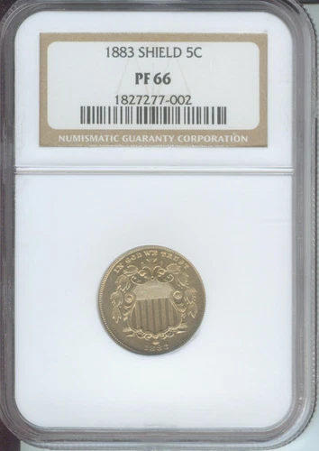 1883 SHIELD NICKEL 5C NGC PF66 PROOF PF-66 PR66 SCARCE Older Holder !