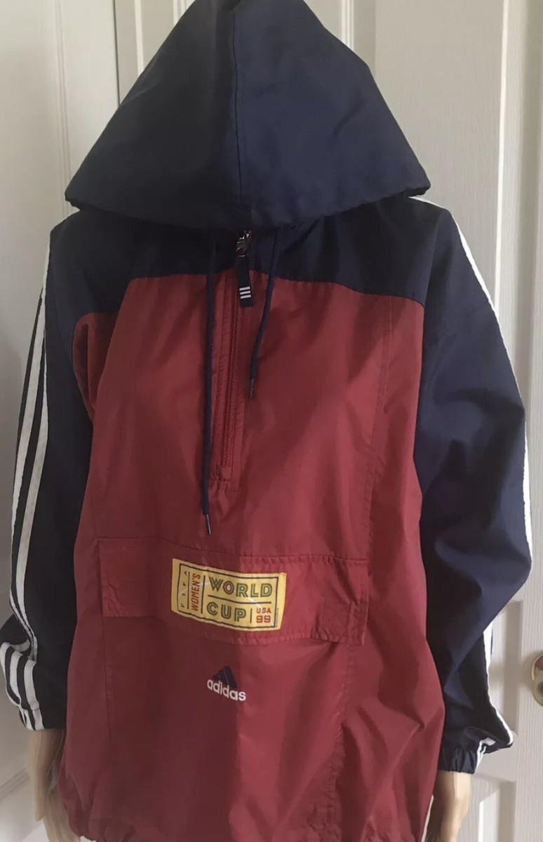 VTG 90s Adidas FIFA World Cup Jacket Blue Red Windbreaker