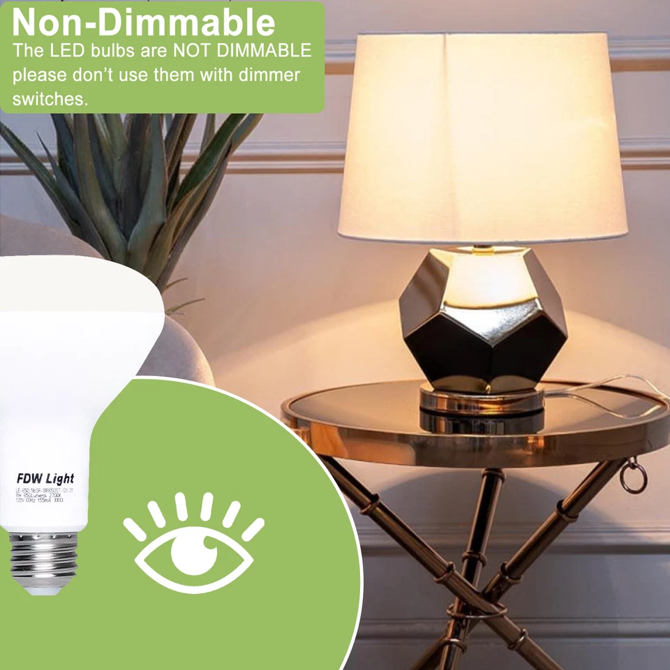 65W LED Light Bulb Equivalent SlimStyle BR30 Soft White 2700K (8 Pack) - Image 2 of 4