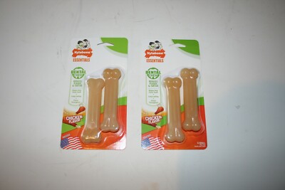 2 PACKS Nylabone NCF801TPWXXX DENTAL CHEW 2PK- 4BONES