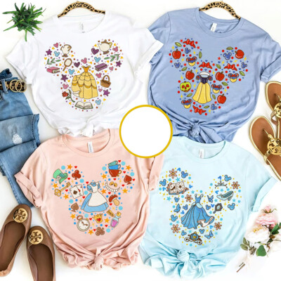 Disney Princess Collage Shirt, Princess Doodle Unisex Adult Kid Shirt 320111074