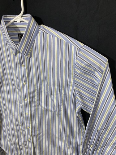 Jos. A. Camisa de vestir delantera de manga larga con botones Bank talla L 17 - 35 grande - Imagen 1 de 10