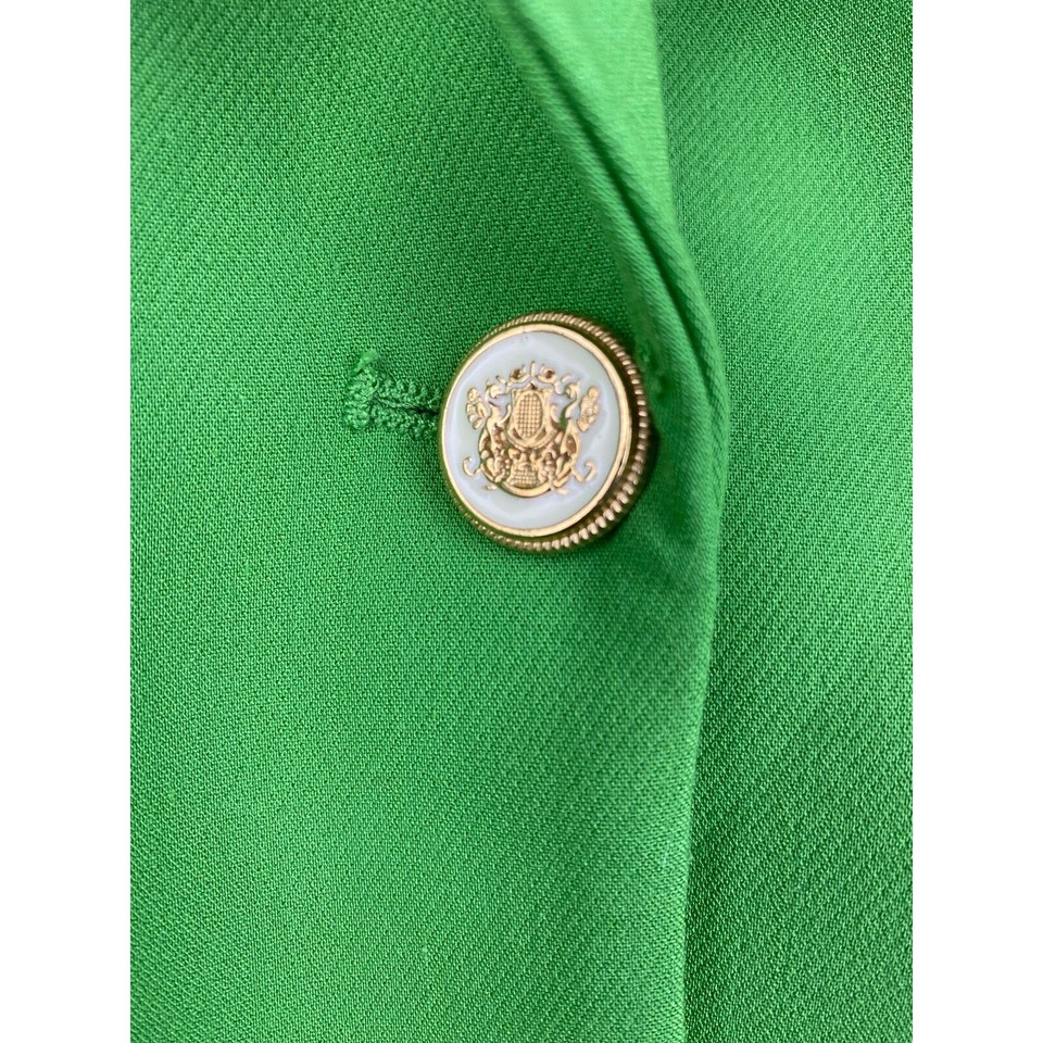 Zara Women's Size M Green Lined 2 Button Polyester Blend Blazer Jacket