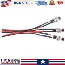 3PCS Mini Push Button Pre-Wired Momentary N/O OFF-ON Switch Plug 12V SPST