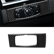 Carbon Fiber Headlight Switch Frame Cover Trim For BMW X5 E70 X6 E71 2008-2013