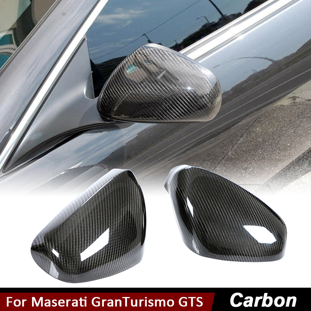 Dry Carbon Fiber Side Mirror Cover Caps For Maserati GranCabrio GranTurismo GTS