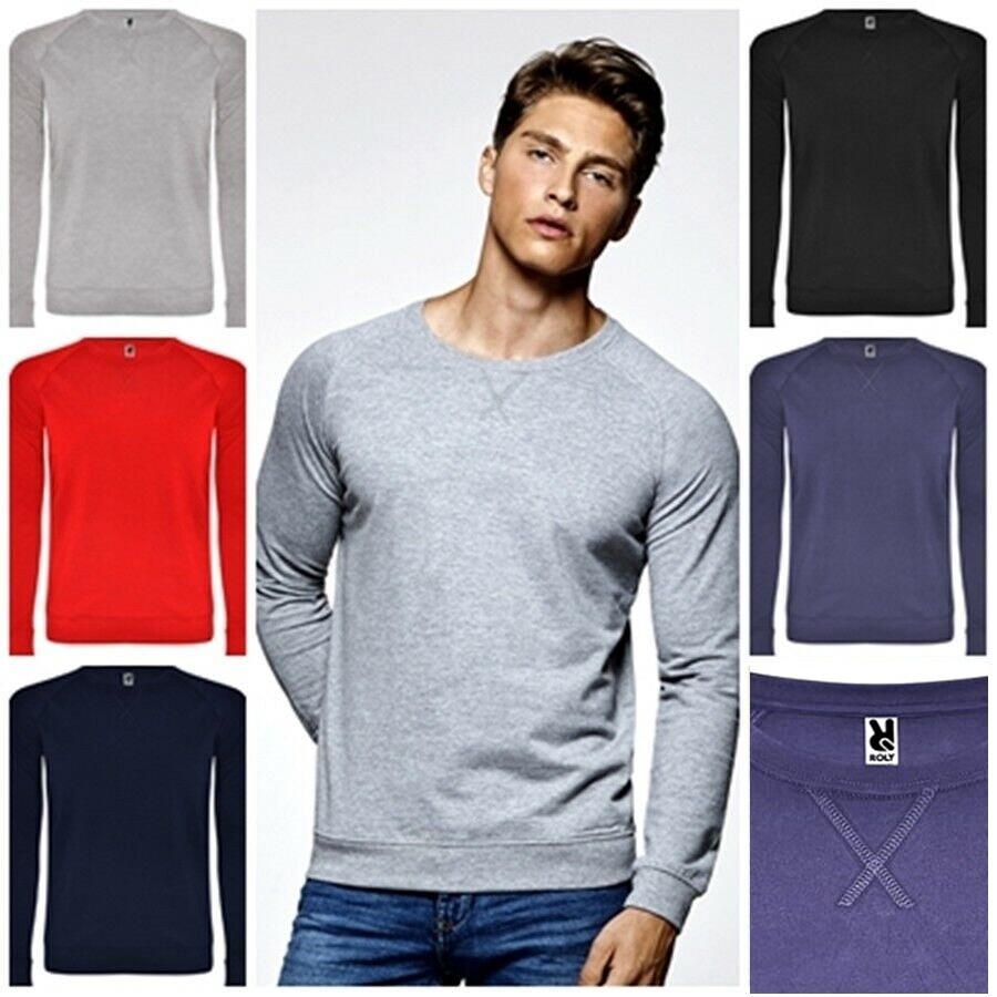 Sudadera hombre Cuello redondo con costuras remalladas cruzadas. 100% Algodon