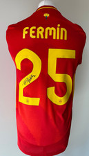 Signed FERMIN LOPEZ Shirt - Spain Euro 2024 Final - PROOF/COA - FC Barcelona