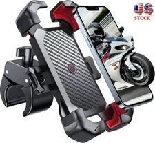 Motorcycle Phone Mount Auto Lock 100mph Military Anti-Shake Bike Phone Holder