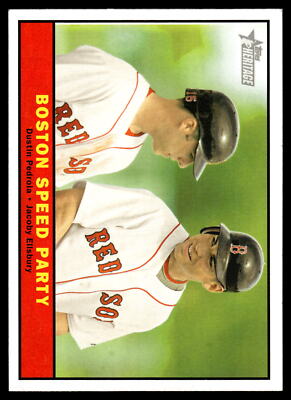 2010 Topps Heritage #173 Boston (Dustin Pedroia / Jacoby Ellsbury) Card