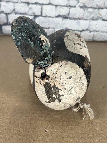 Antique Vintage Duck Decoy Weighted " White/Grey VERY OLD-C - Picture 7 of 18