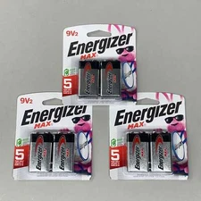 ENERGIZER MAX (3 PACK, 6 Total Batteries) Alkaline Battery 9 Volt General Purpos