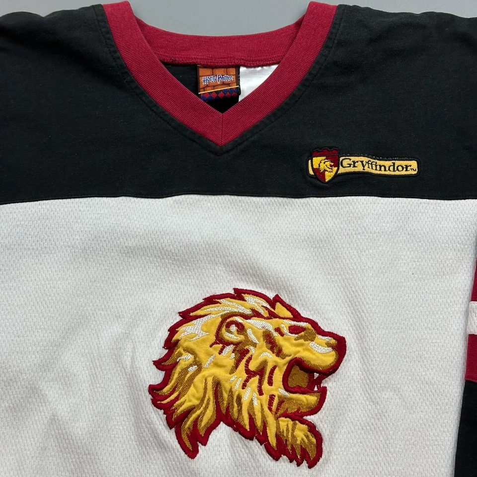 Camisa De Colección Harry Potter Juvenil XL Blanca Negra Gryffindor Quidditch Jersey Y2K Foto 4 de 4