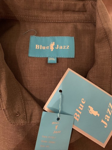 Blue Jazz Men's Shirt Gray 3XL Long Sleeve Button Up Shirt Designed In Italy NWT - Picture 3 of 8