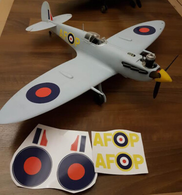 AUFKLEBER FÜR SUPERMARINE SPITFIRE COX REDUZIERTES MODELL FLUGZEUG (NO DECAL) DCS040