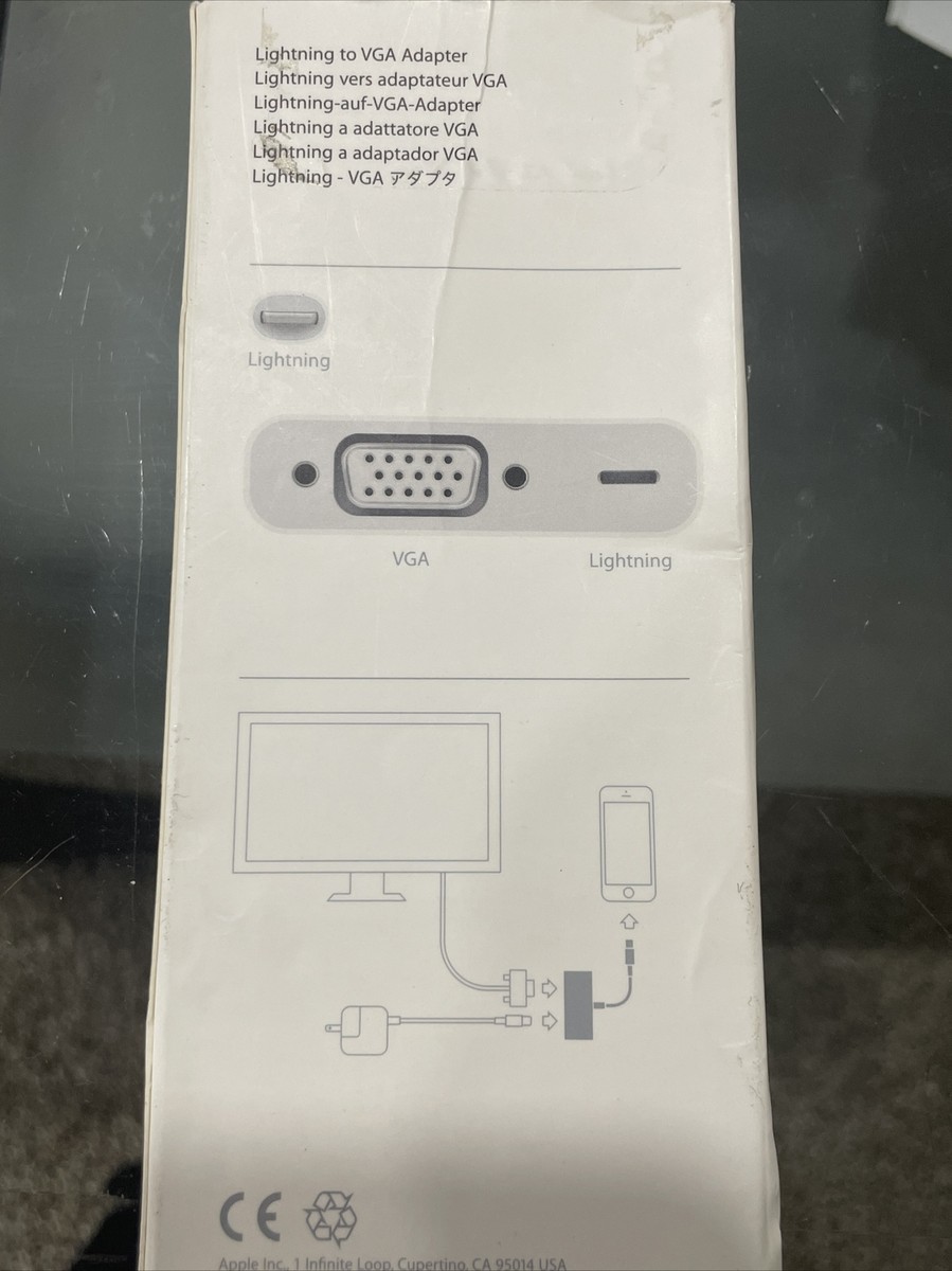 Apple Lightning to VGA Adapter Genuine MD825Zm/A iPhone iPad
