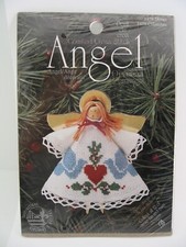 Needle Inc. COUNTED CROSS STITCH ANGEL Clothespin Ornament 1459 Doves