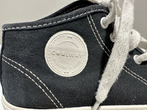 Tenis de plataforma de lona Coolway para mujer, talla 9 1/2, blancas y negras, hasta el tobillo - Imagen 4 de 6