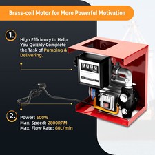 550W Dieselpumpe 60L/min Heizölpumpe selbstansaugend Zählwerk Tankstelle 230V