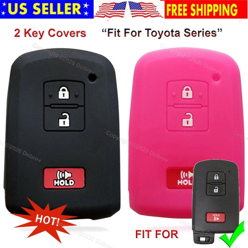 2pcs Silicone Smart Case Rubber Cover Protector Fob Holder for Toyota Tacoma Key