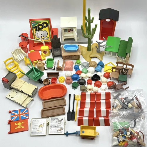 Big Lot Of Vintage Playmobile Accessories & Assorted Playset Parts /cb