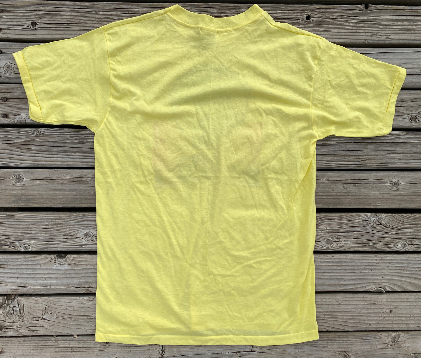 VTG 80s Pale Yellow T Shirt M/L Calvert Social Investment Fund Thin