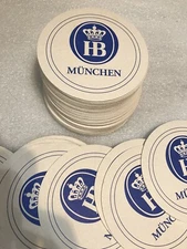 50 COUNT BRAND NEW HOFBRAU MUNCHEN BEER COASTERS. GERMANY