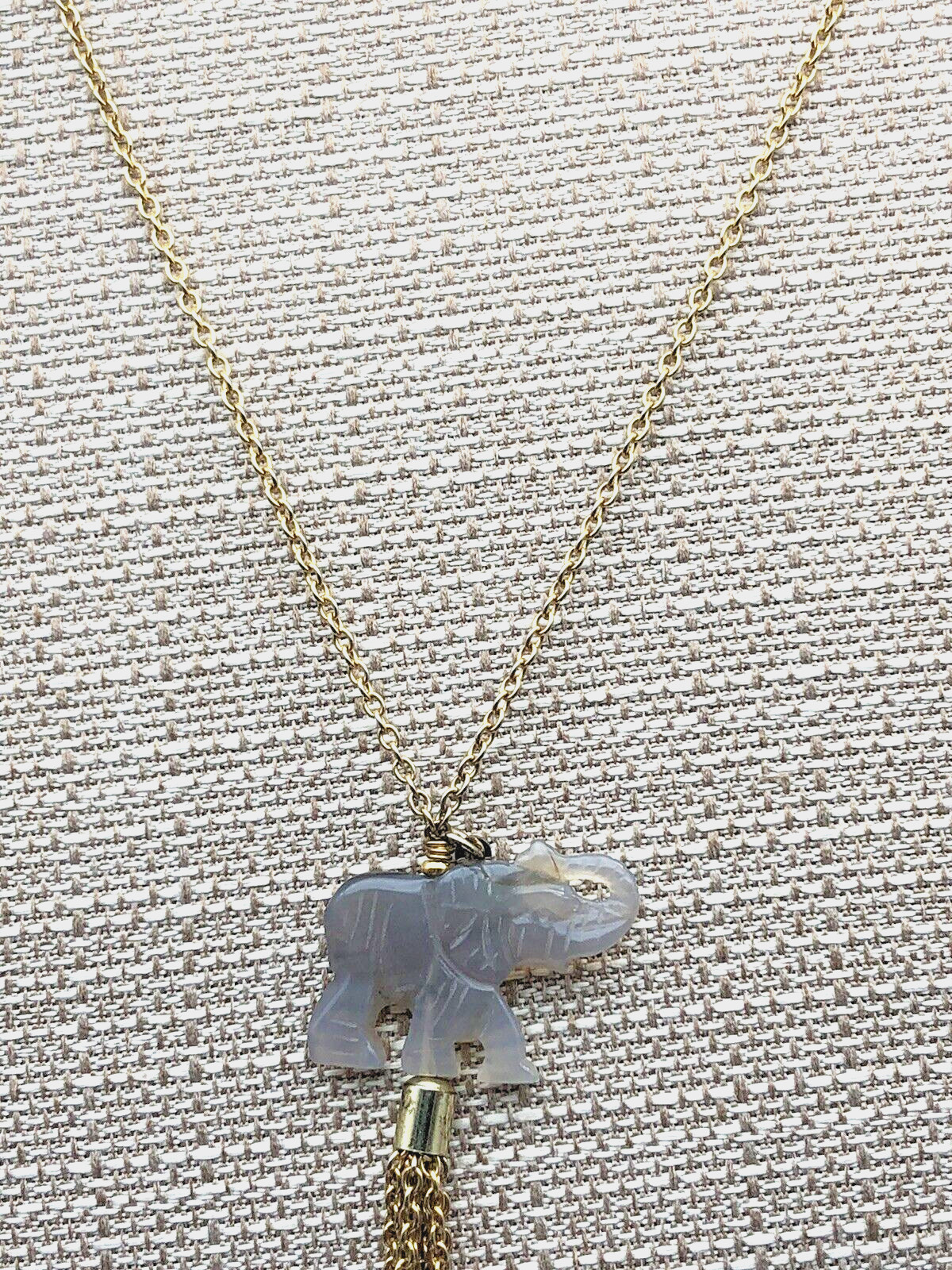 Signed Bourbon And Boweties Flapper Necklace Gold… - image 7