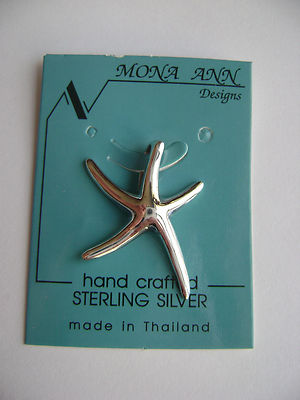 Sterling Silver Medium Starfish Pendant New