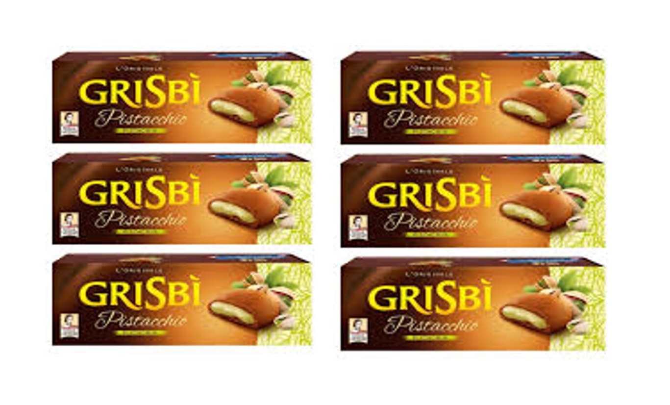 "" MATILDE VICENZI "" Grisbi' Cookies - Cocoa with Cream - Pistachio 6 X 150g