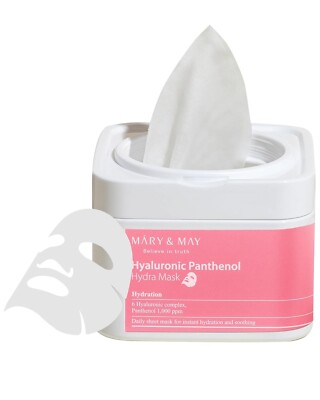 Mary & May - Hyaluronic Panthenol HYDRA MASK 30 PC Hydration Facial Masks - NIB