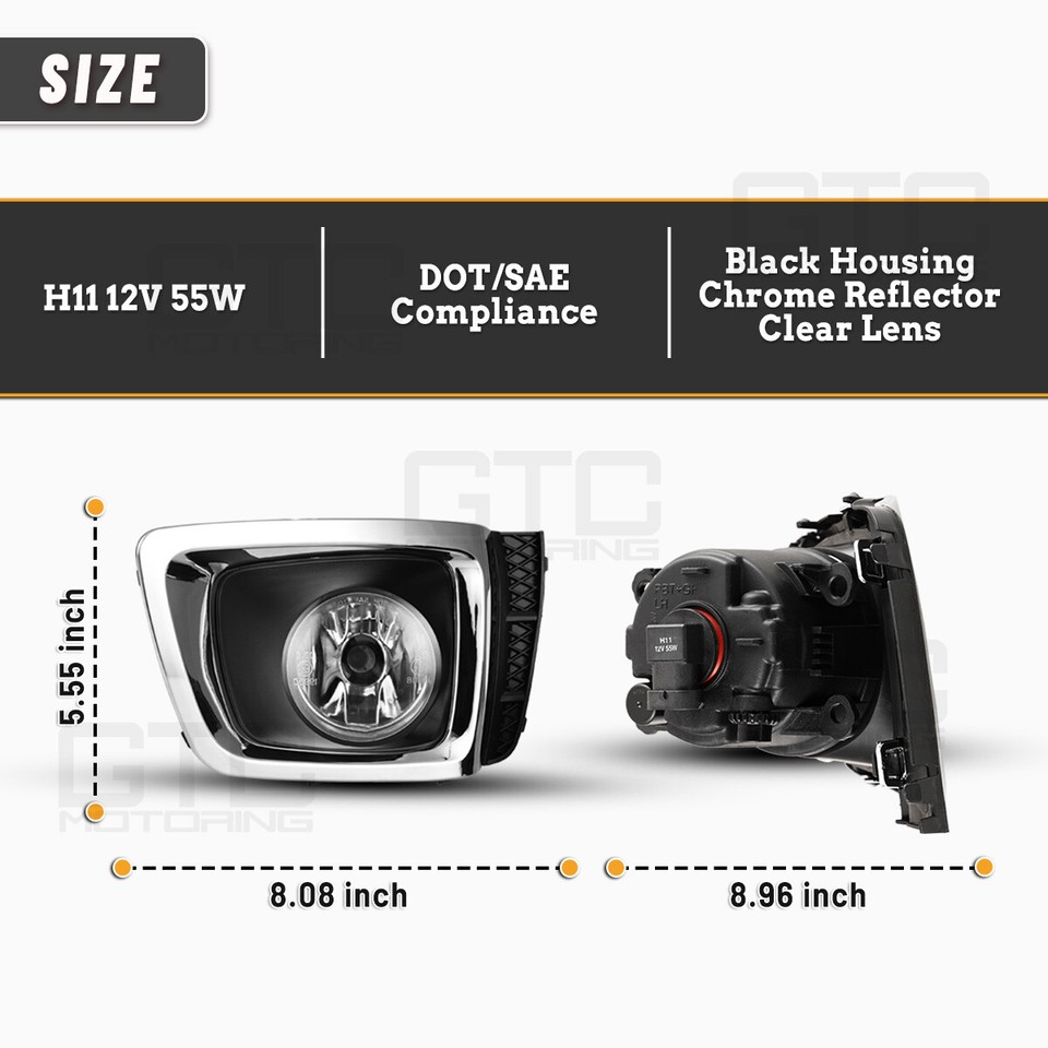Nixon Offroad Pair Fog Lights For 2014-2018 Subaru Forester XT – Halogen, H11, With Wiring & Switch