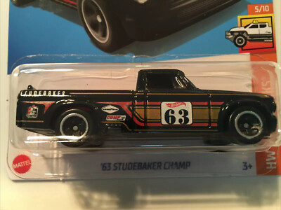2022 Hot Wheels #93 Black 63 Studebaker Champ Pickup Truck HW Hot