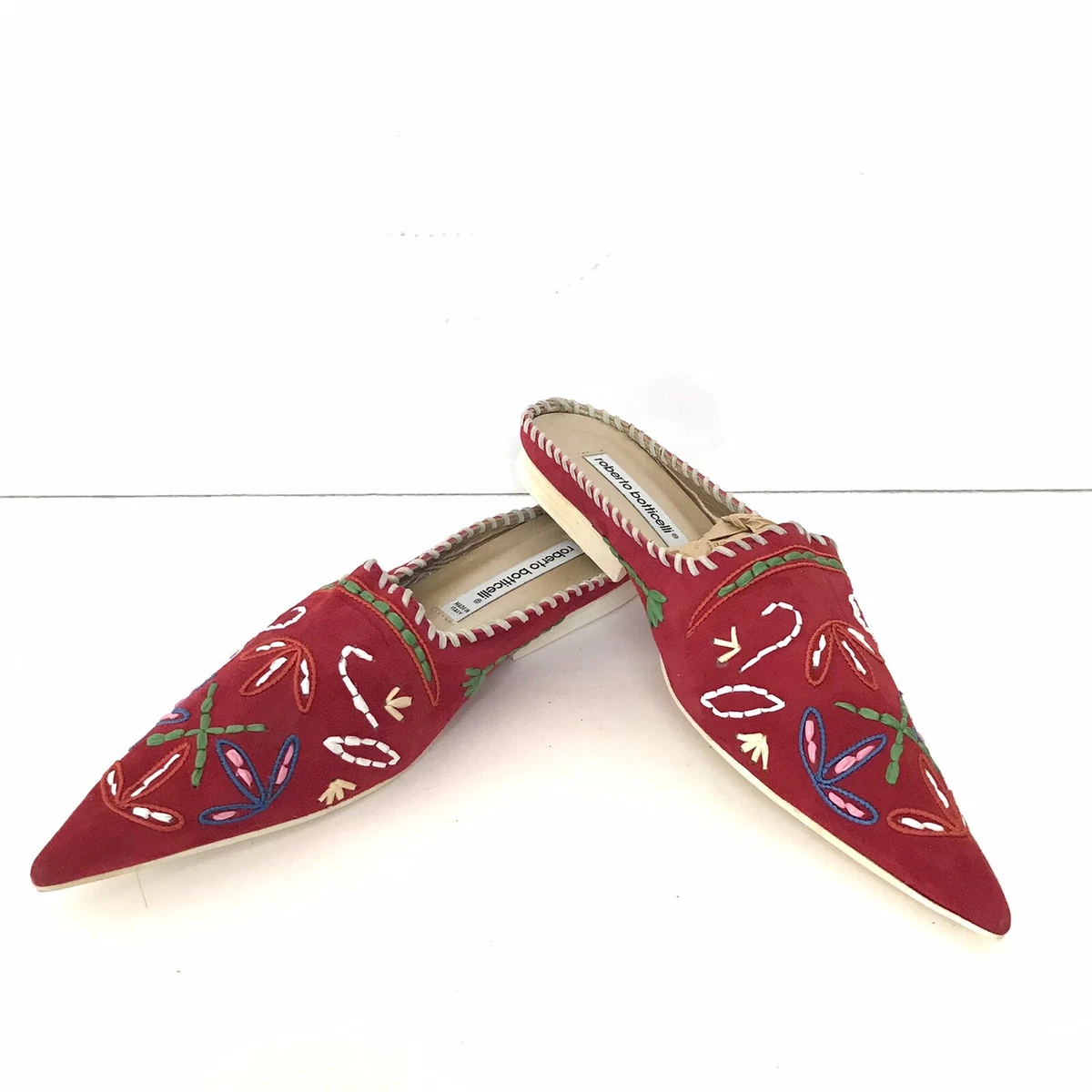 Scarpe da donna sabot rossi 38 a punta ciabatta luxury mocassino