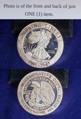 1916 Walking Liberty Commemorative 1 Troy Oz .999 Fine Silver