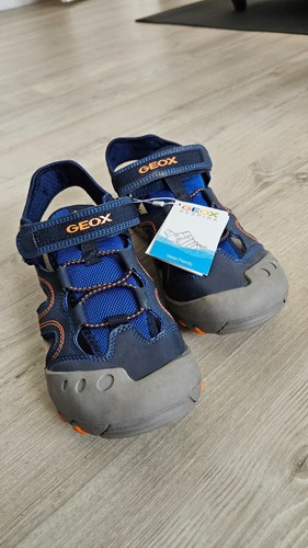 GEOX Respira, Kinderschuhe Sandalen für Jungen, Gr. 37, blau/grau/orange, NEU - Bild 3 von 9