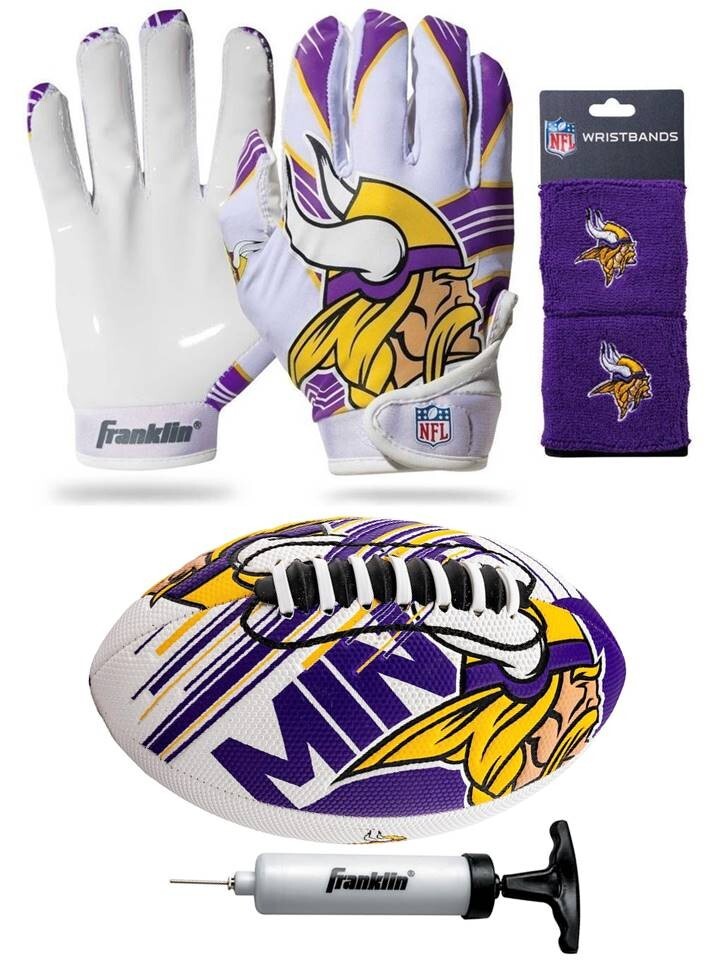 Minnesota Vikings Kids NFL Air Tech Football, Wristbands & Gloves