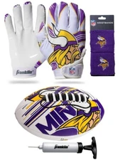 Minnesota Vikings Kids NFL Air Tech Football, Wristbands & Gloves, Ages 7-12