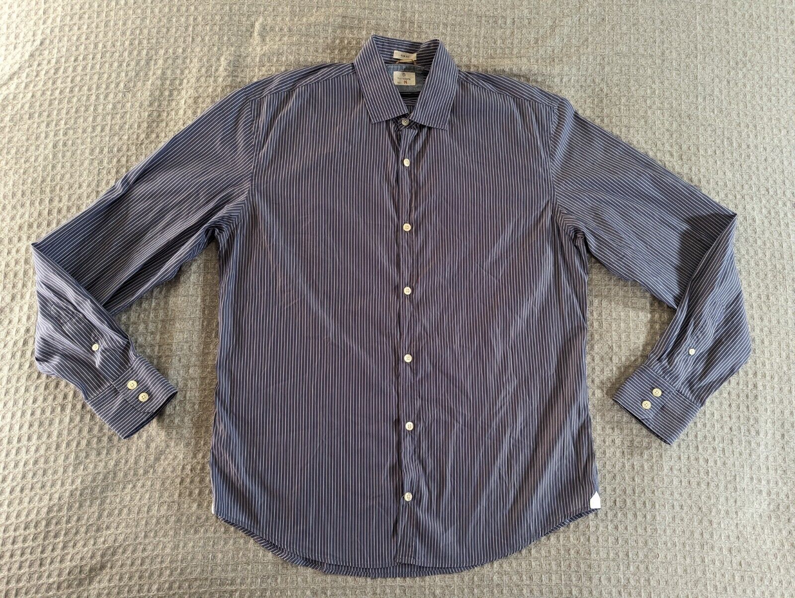 Hartford Shirt Men Medium Blue Striped Slim Fit B… - image 1