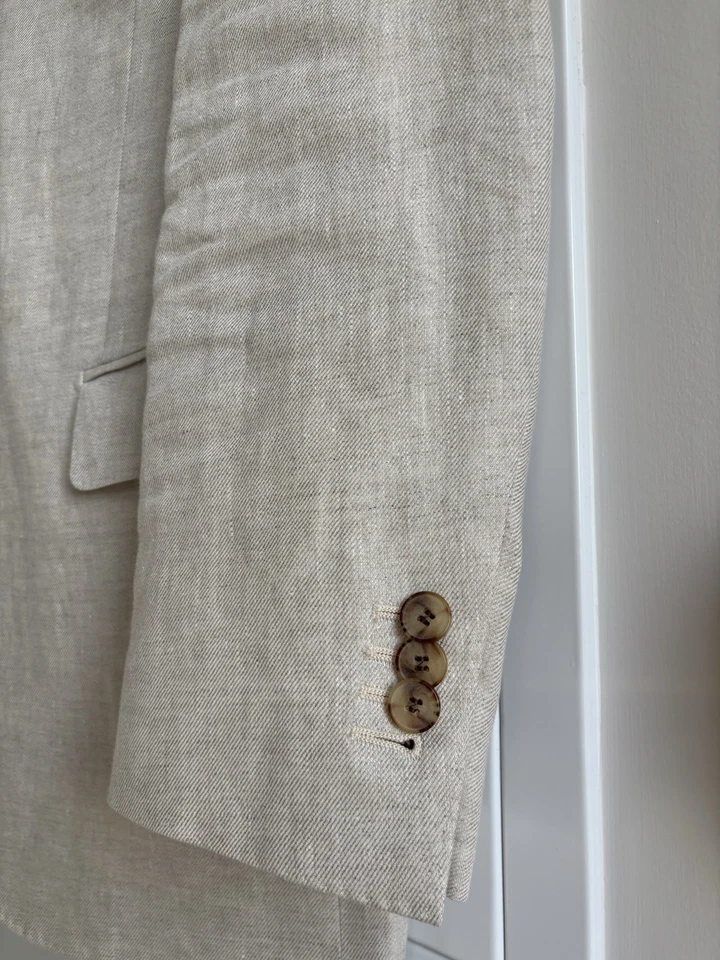 Traje Suitsupply 100 % lino - Baird McNutt - crema/marfil - 36R (se adapta a 38R/W32) Foto 3 de 4