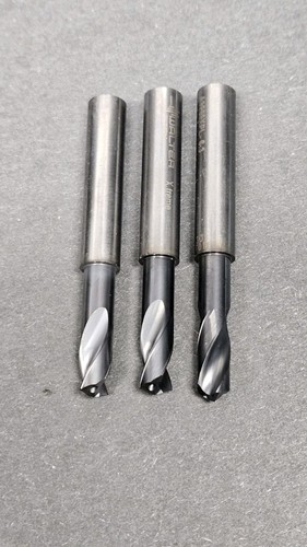 3pc WALTER TITEX Carbide 6.3mm Drill Coolant Th. 140° Resharpened  A3299XPL-6.3